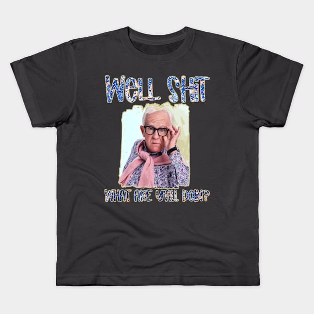 Vintage Well Shit - Leslie Jordan Kids T-Shirt by MManoban